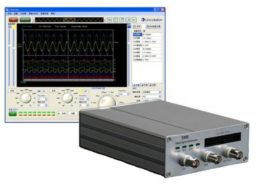 MSV-2102的数字示波器提供200MSa/s实时采样，60M带宽，每通道512k深度，以及边沿、斜率、脉宽、交替、外触发等多种触发方式。逻辑分析仪100MSa/s实时采样，100M带宽，存储256k，电平0-5V可调，并提供了总线分析、分组测量、逻辑量测量、时间测量等。