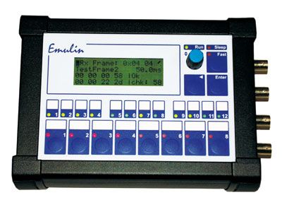 Emulin是一种独立的LINbus仿真器/模拟器，设计用于汽车总线网络和相关电子配件产品的研发和生产。Emulin可用于LIN节点或不存在的甚至还没有设计的LINbus部件的仿真和分析，可以局部调节和测量所有控制参数、信息信号和帧周期。