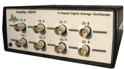 8通道示波器,40MHz/s采样,256K存储深度,四个USB口可构成32通道示波器.